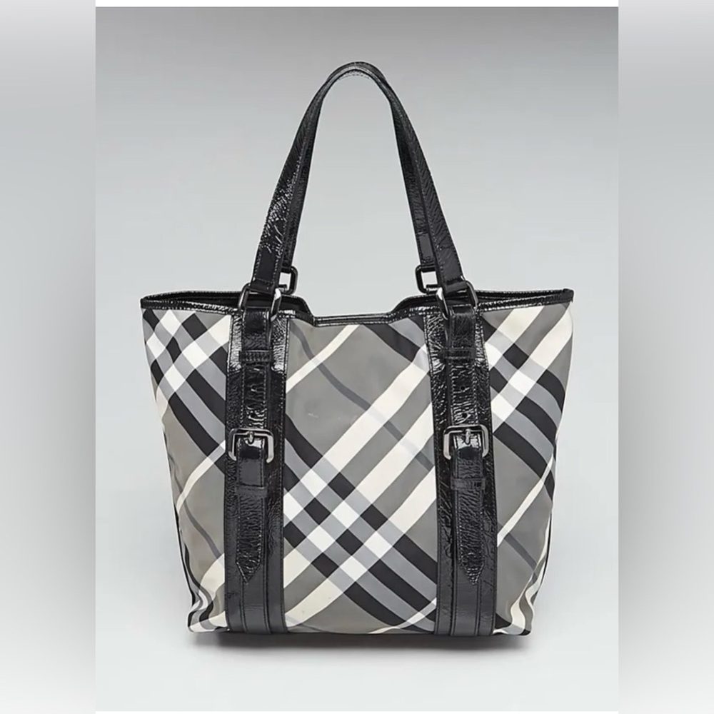 Burberry Black & White nylon tote